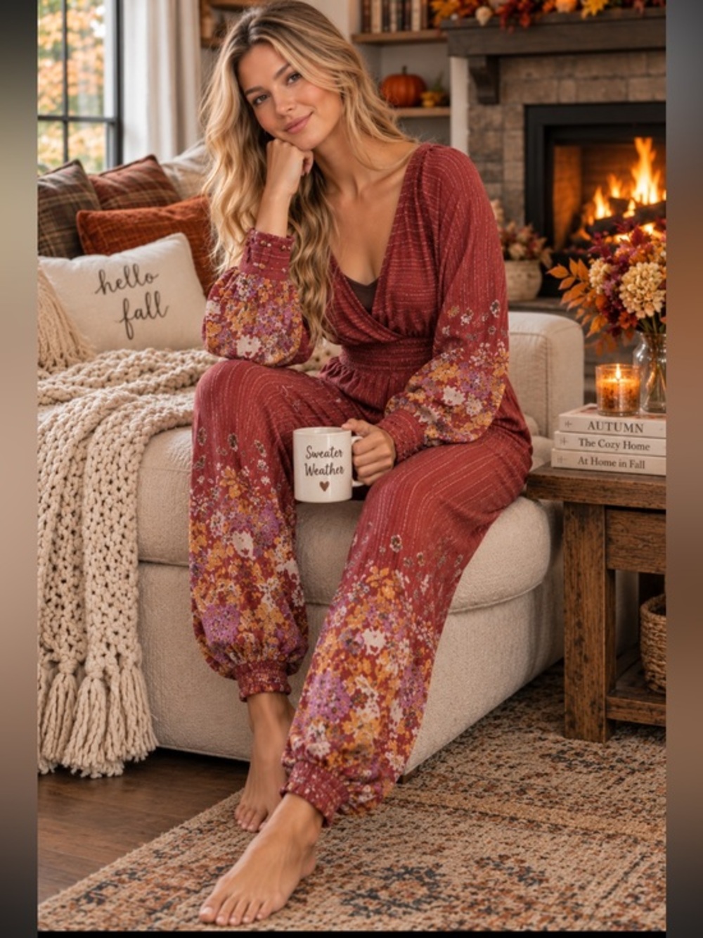 Anthropologie boho Breezy Open Back Jumpsuit in Rust Red